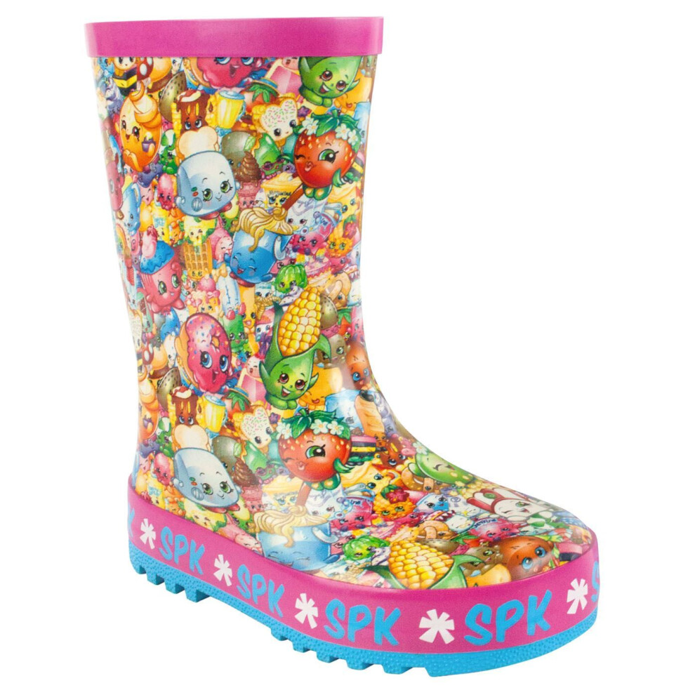 (7 UK) Shopkins Wellington Boots without Handles (Girls Pink)