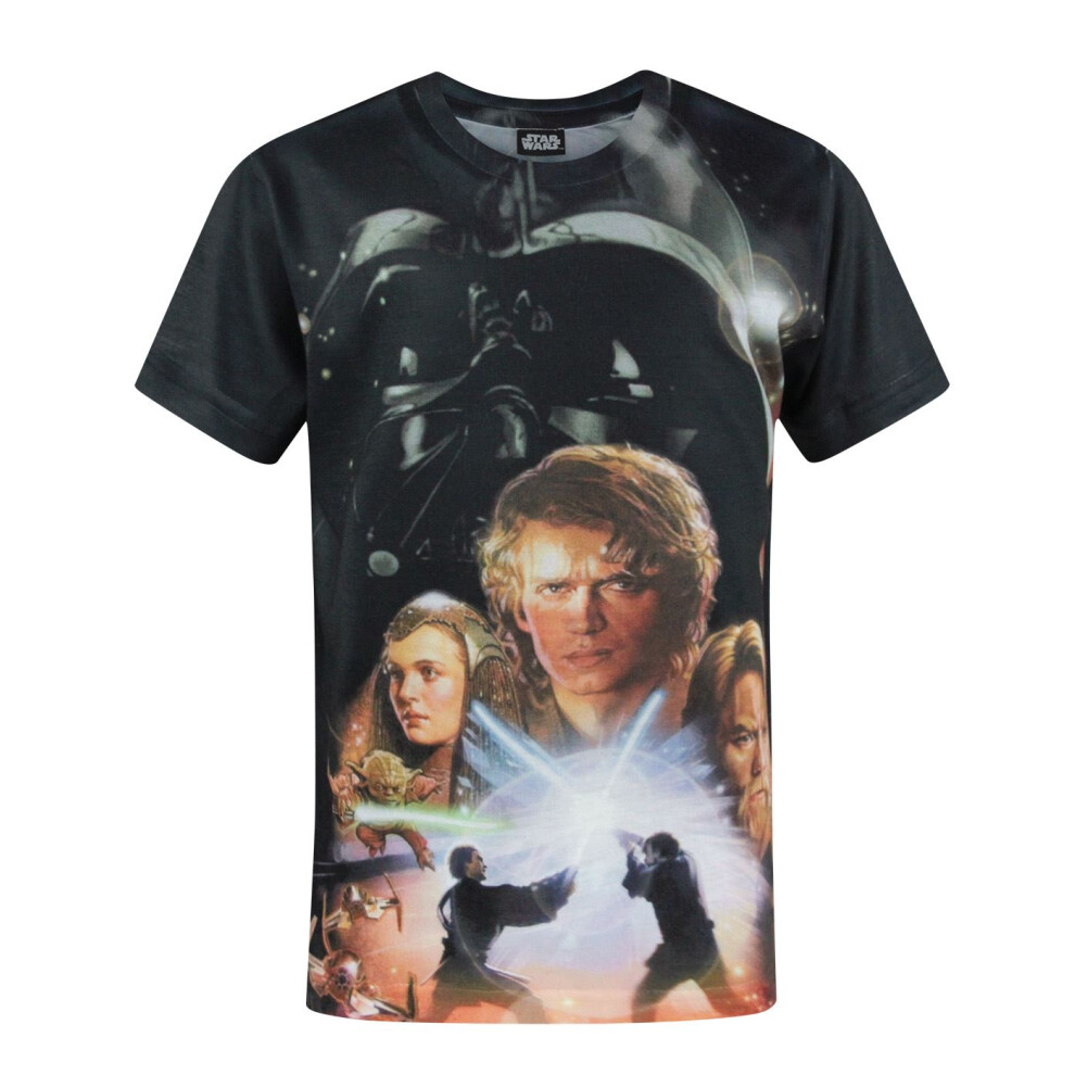 Star Wars Boys Black (9-10 Years) Short Sleeved T-Shirt (S )