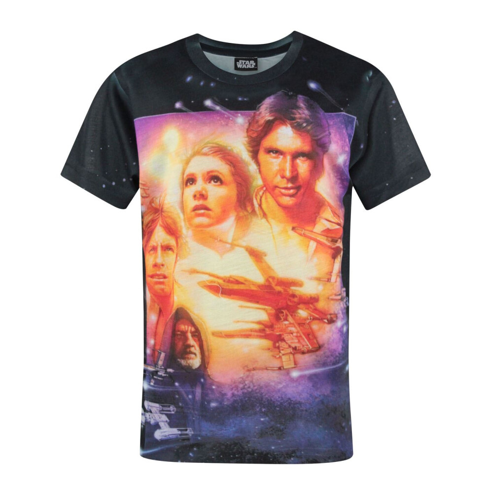 Star Wars Boys Black (9-10 Years) Short Sleeved T-Shirt (S )