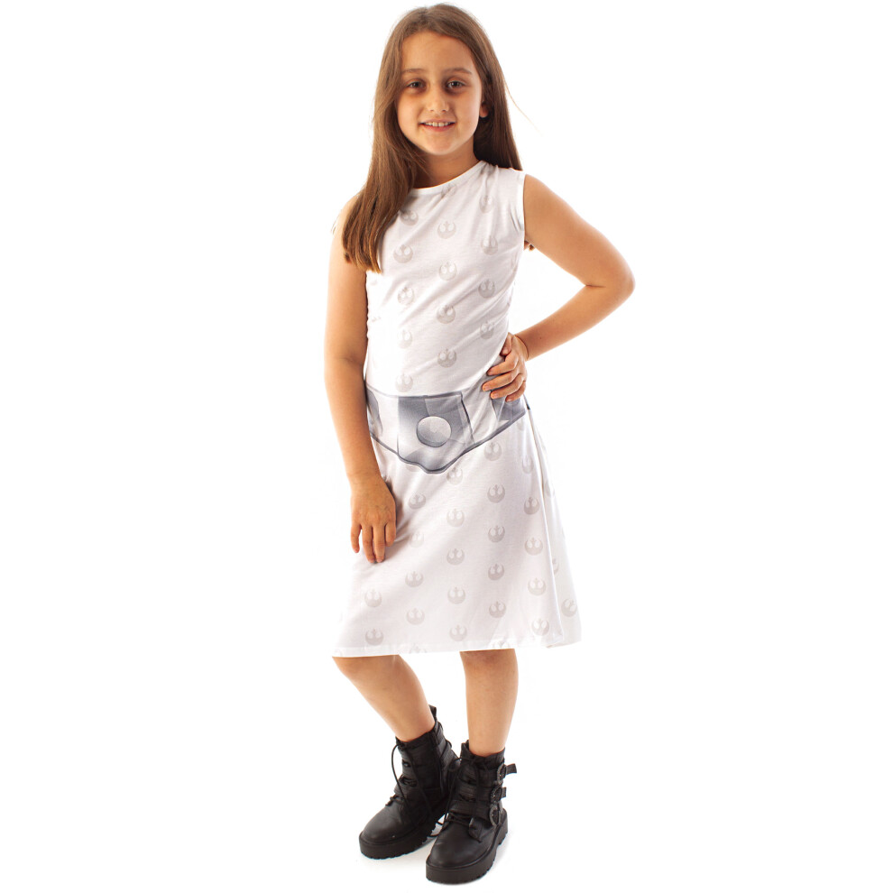 (13-14 Years) Star Wars Sleeveless Skater Dress (Girls White)