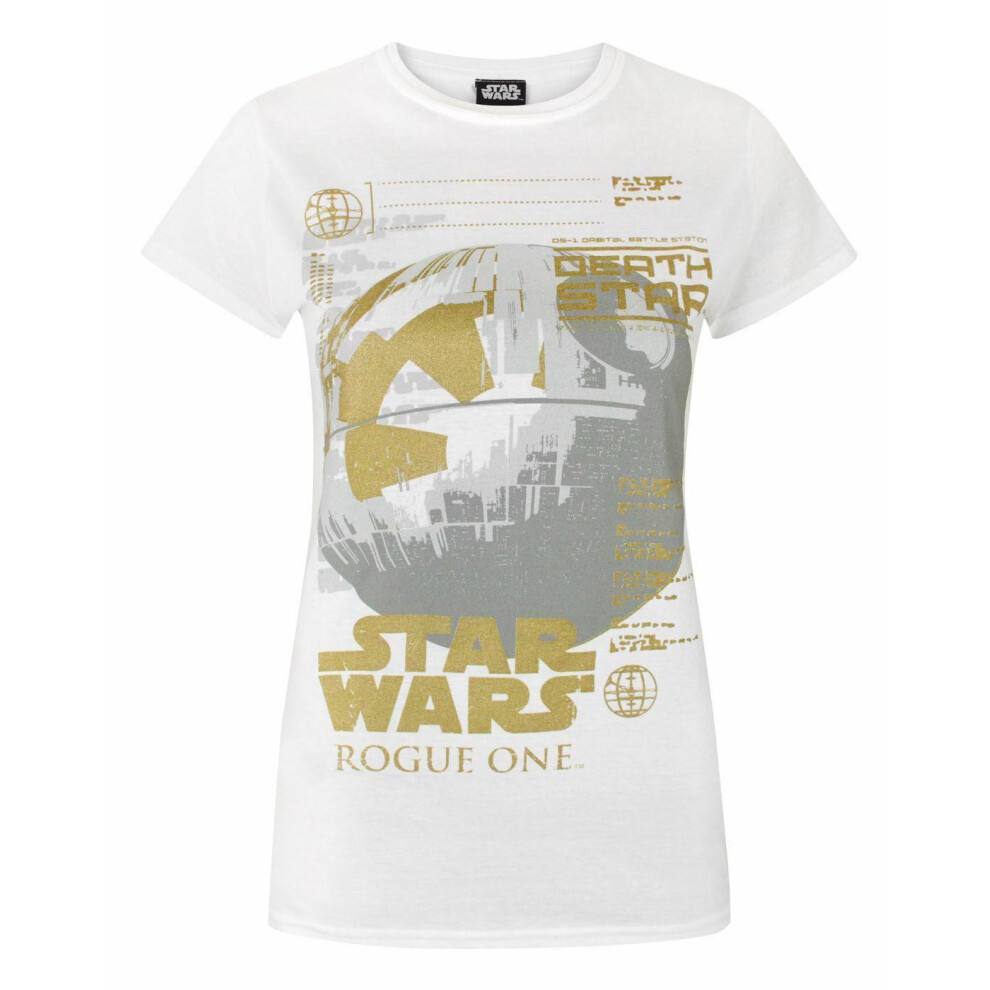 (X-Large) Star Wars Short Sleeved T-Shirt (Womens White)