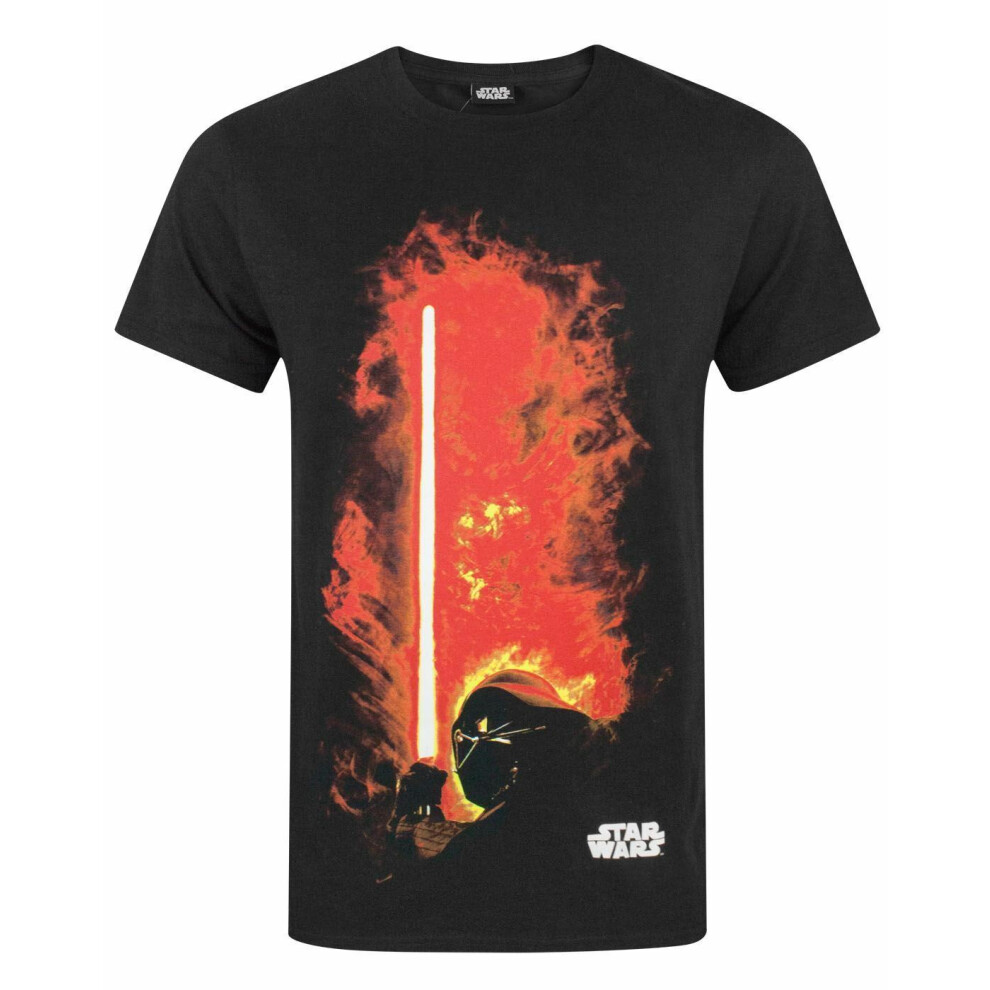 (Large) Star Wars Short Sleeved T-Shirt (Mens Black)