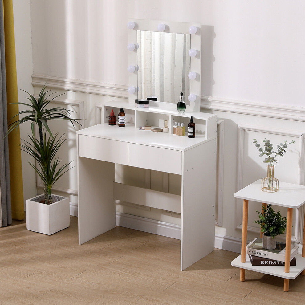 Makeup Dressing Table with Lighted Mirror
