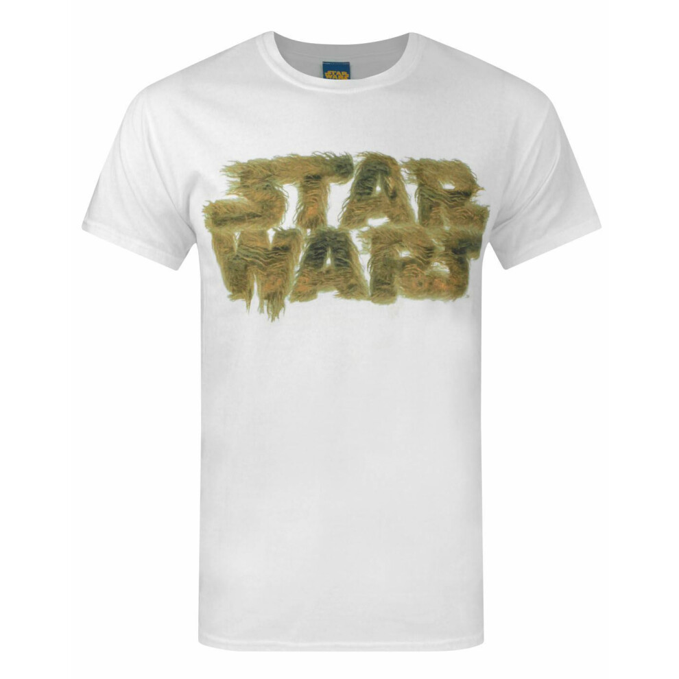 (Medium) Star Wars Short Sleeved T-Shirt (Mens White)