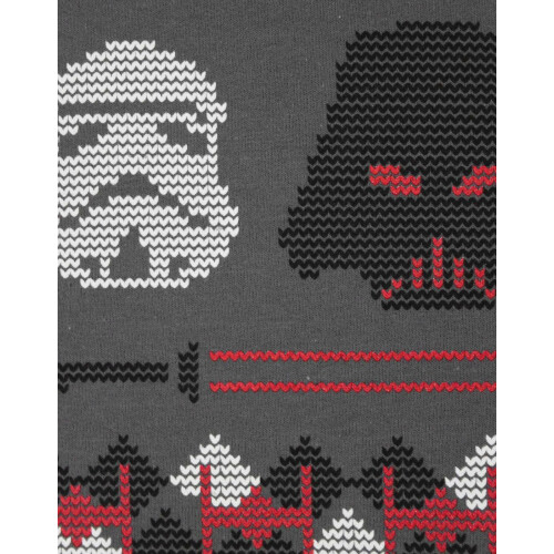 Star Wars (Medium) Star Wars Christmas Jumper (Mens Grey) 2