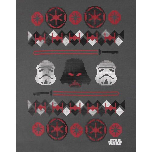 Star Wars (Medium) Star Wars Christmas Jumper (Mens Grey) 1