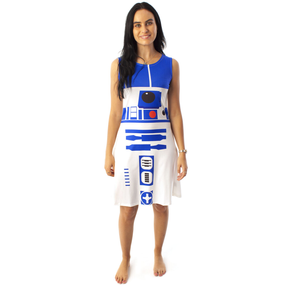 (XXX-Large) Star Wars Sleeveless Skater Dress (Womens White)