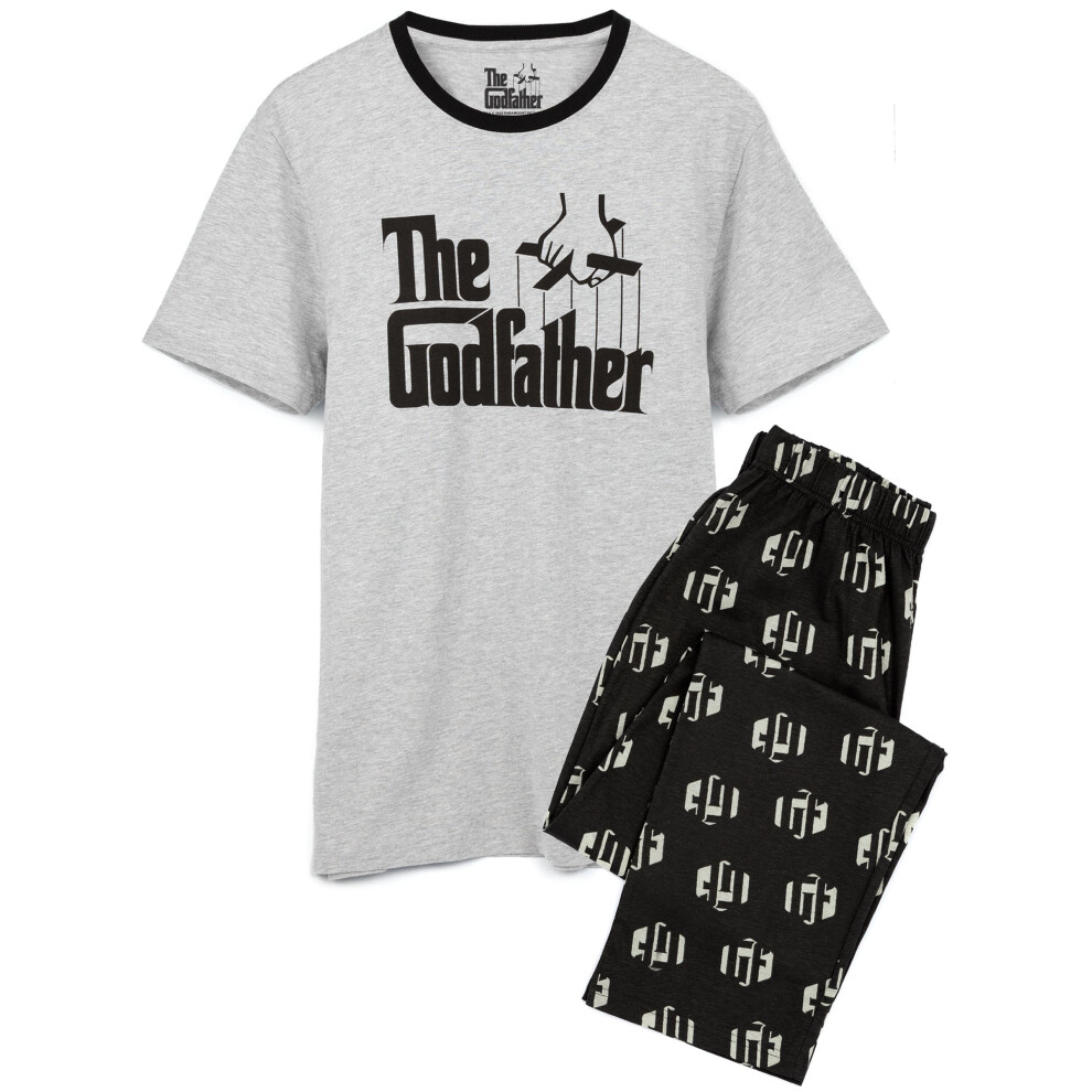 (XX-Large) The Godfather Short Sleeve Long Leg Pyjama Set (Mens Black)