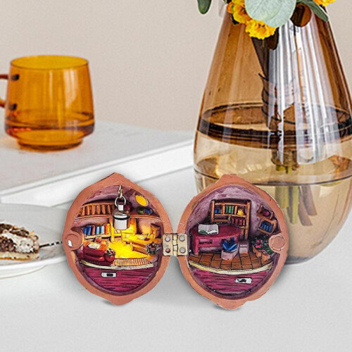 DIY Miniature Nut Shell House Resin Secret Scene 2