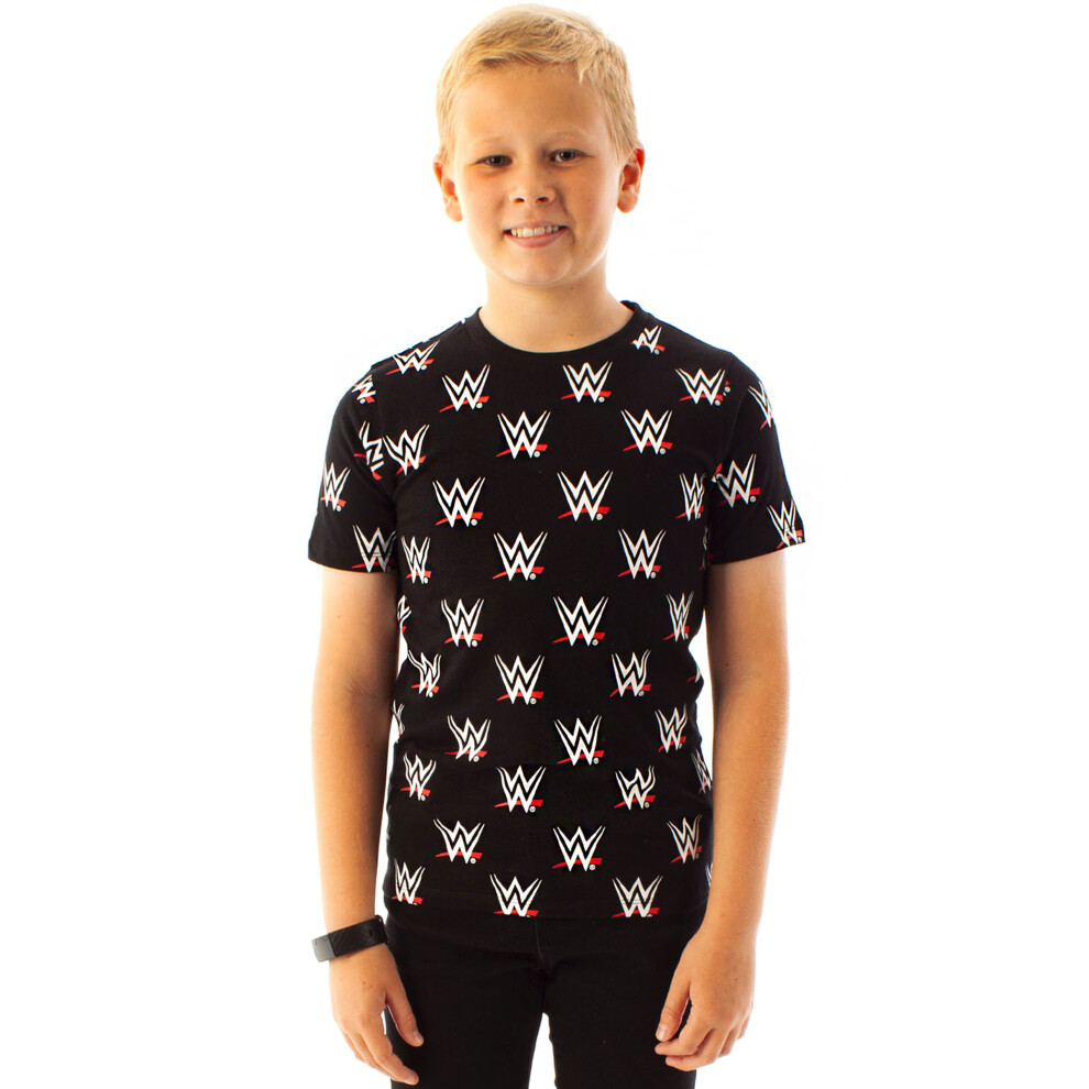 (5-6 Years) WWE Short Sleeved T-Shirt (Boys Black)