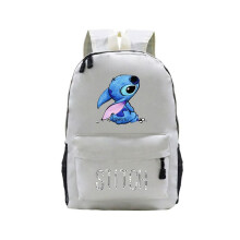 (Beige) Stitch backpack Students Boys Girls back to school Bags Teens Daily Backpack Zip
