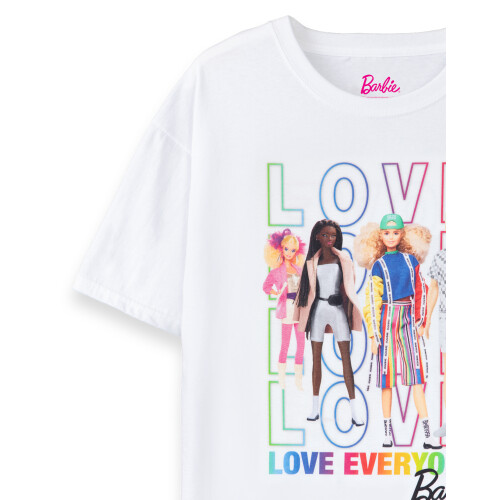 Barbie (Small) Barbie Short Sleeved T-Shirt (Womens White) 2