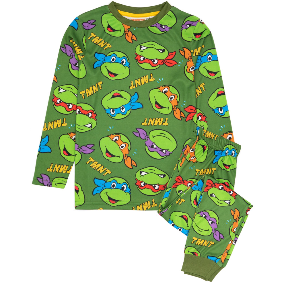 (3-4 Years) Teenage Mutant Ninja Turtles Short Sleeve Long Leg Pyjama Set (Boys Green)