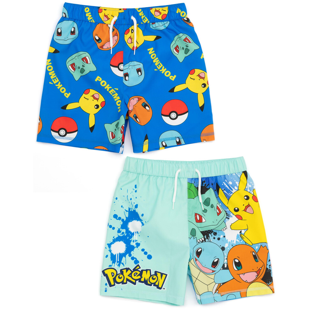 (5-6 Years) Pokemon Multi-Pack of 2 Swim Shorts (Boys Blue)-image-OPC-PDQW6YK-NEW