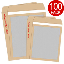 (100 Pack, A4 / C4 - 324mm x 229mm) PLEASE DO NOT BEND HARD CARD BOARD BACKED ENVELOPES MANILLA BROWN A4 A3 A5 C6 A6