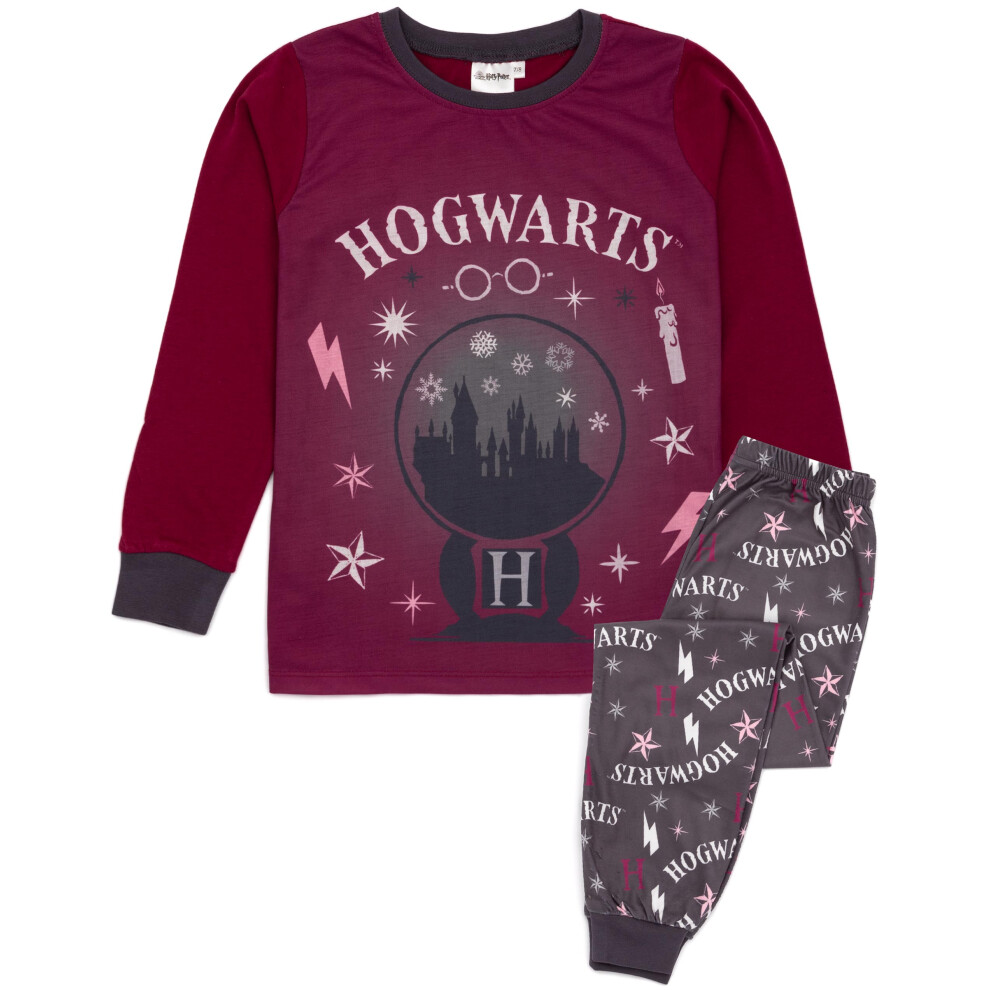 (5-6 Years) Harry Potter Long Sleeve Long Leg Pyjama Set (Girls Red)