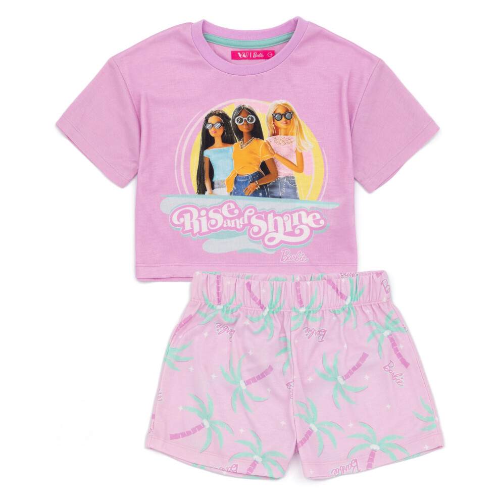 (5-6 Years) Barbie Short Sleeve Short Leg Pyjama Set (Girls Pink)