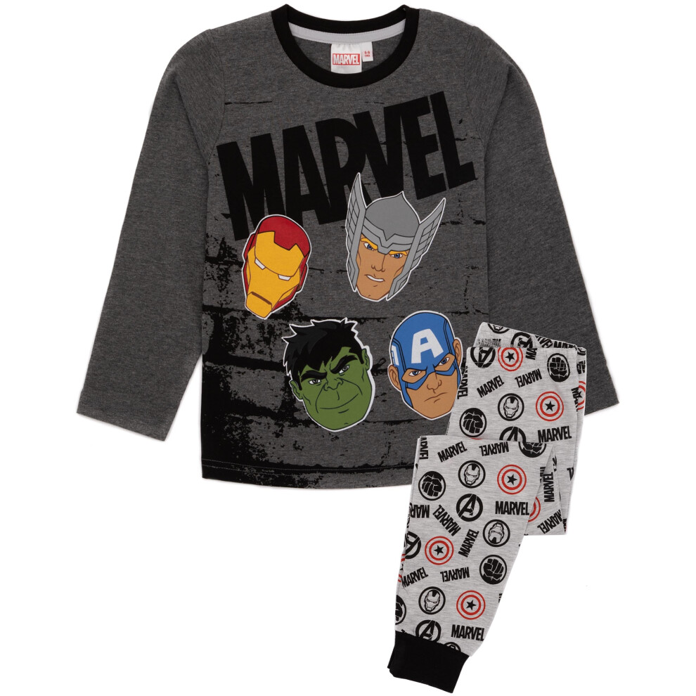 (6-7 Years) Marvel Long Sleeve Long Leg Pyjama Set (Boys Grey)