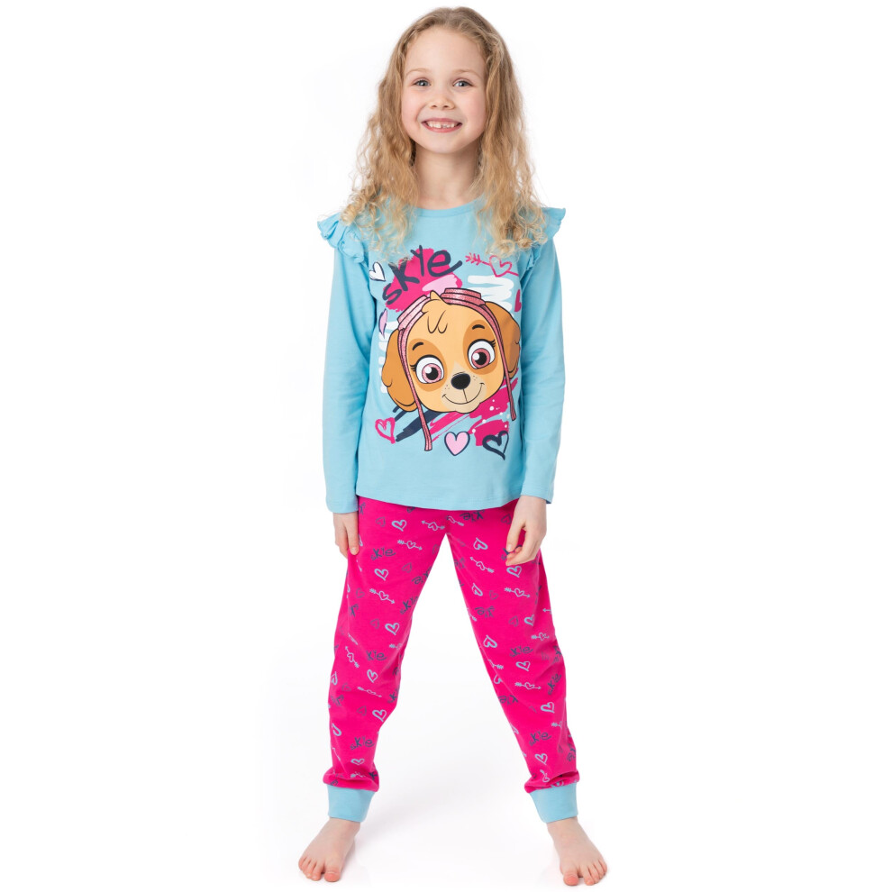 (7-8 Years) Paw Patrol Long Sleeve Long Leg Pyjama Set (Girls Blue)