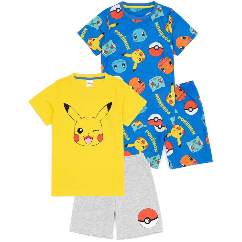 (11-12 Years) Pokemon Short Sleeve Short Leg Pyjama Set (Unisex Kids Multicoloured)