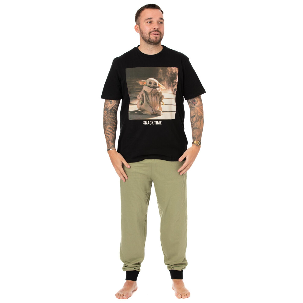 (Small) Star Wars Short Sleeve Long Leg Pyjama Set (Mens Black)