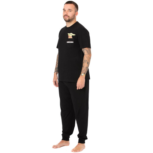 Star Wars (Medium) Star Wars Short Sleeve Long Leg Pyjama Set (Mens Black) 1
