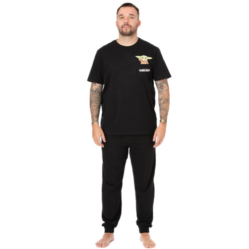 Star Wars (Medium) Star Wars Short Sleeve Long Leg Pyjama Set (Mens Black)
