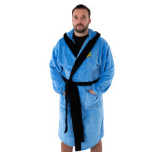 (Medium) Star Trek Hooded Bathrobe (Mens Blue)