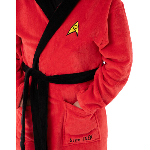 Star Trek (Medium) Star Trek Hooded Bathrobe (Mens Red) 2