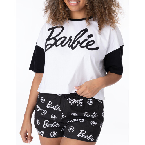 Barbie (Large) Barbie Short Sleeve Short Leg Pyjama Set (Womens Multicoloured) 1