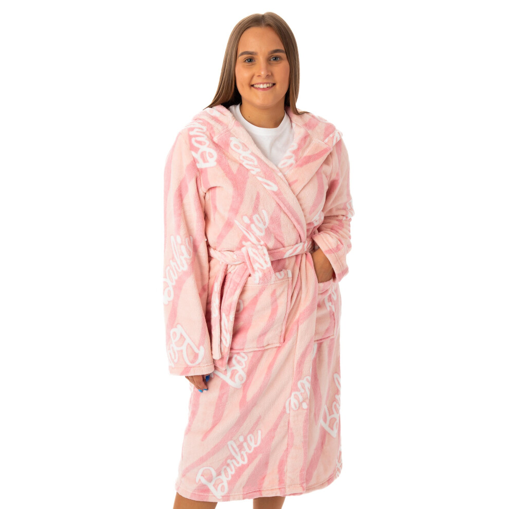 (X-Large) Barbie Hooded Bathrobe (Womens Pink)