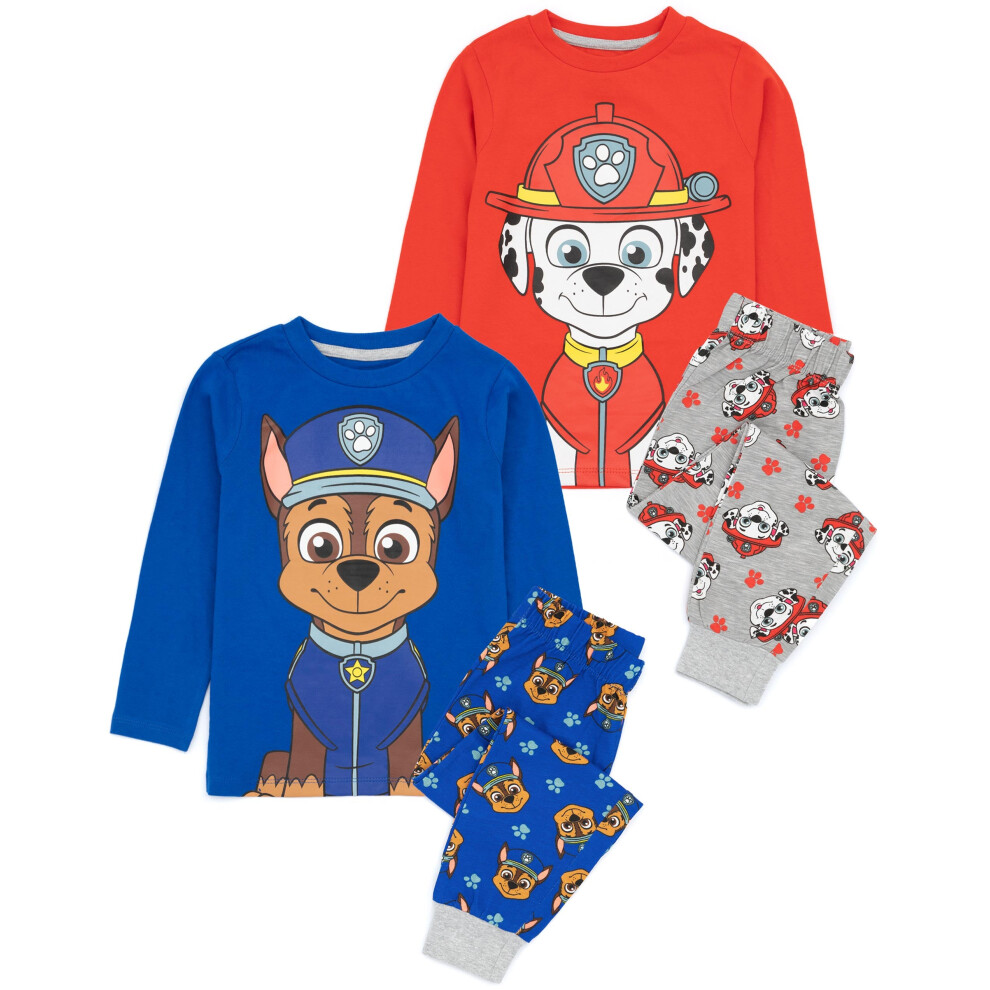 (6-7 Years) Paw Patrol Long Sleeve Long Leg Pyjama Set (Unisex Kids Multicoloured)