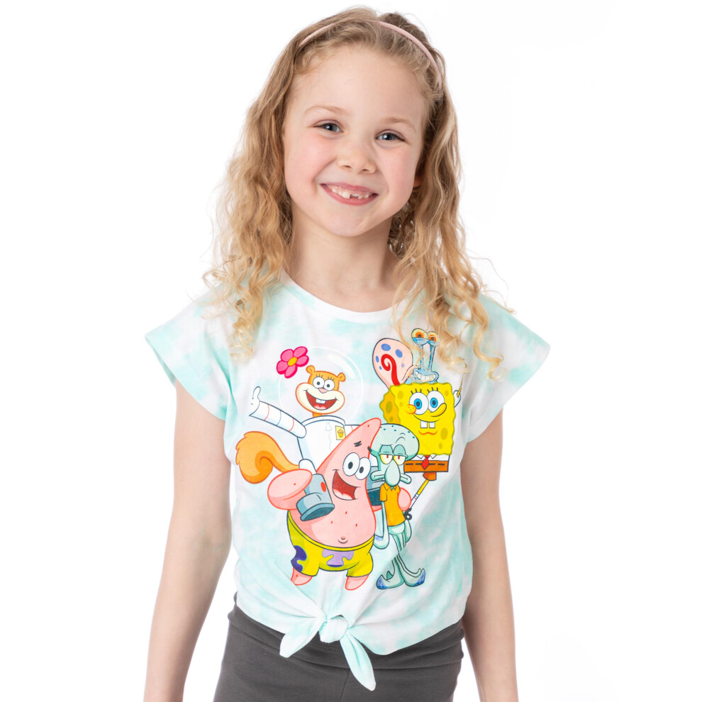 (3-4 Years) SpongeBob SquarePants Short Sleeved T-Shirt (Girls Blue)