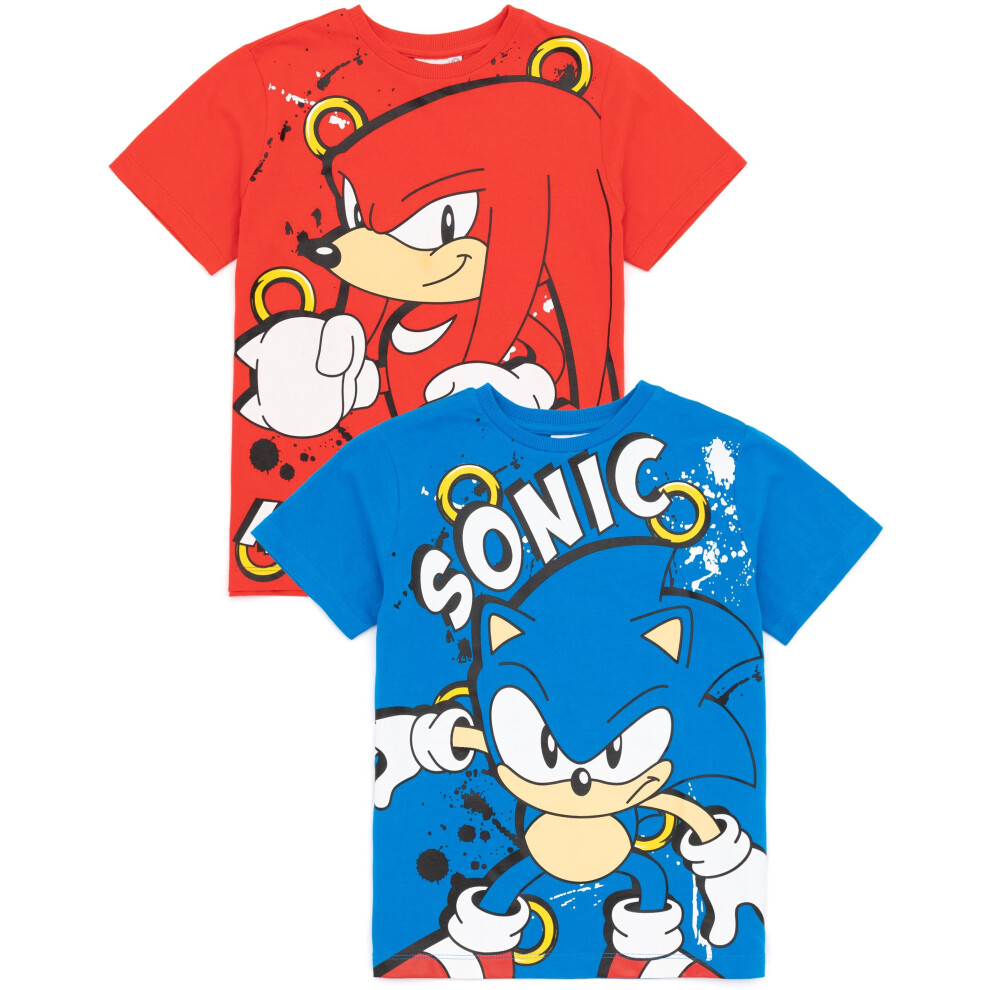 (6-7 Years) Sonic the Hedgehog Multi-Pack of 2 Short-Sleeved T-Shirts (Boys Multicoloured)