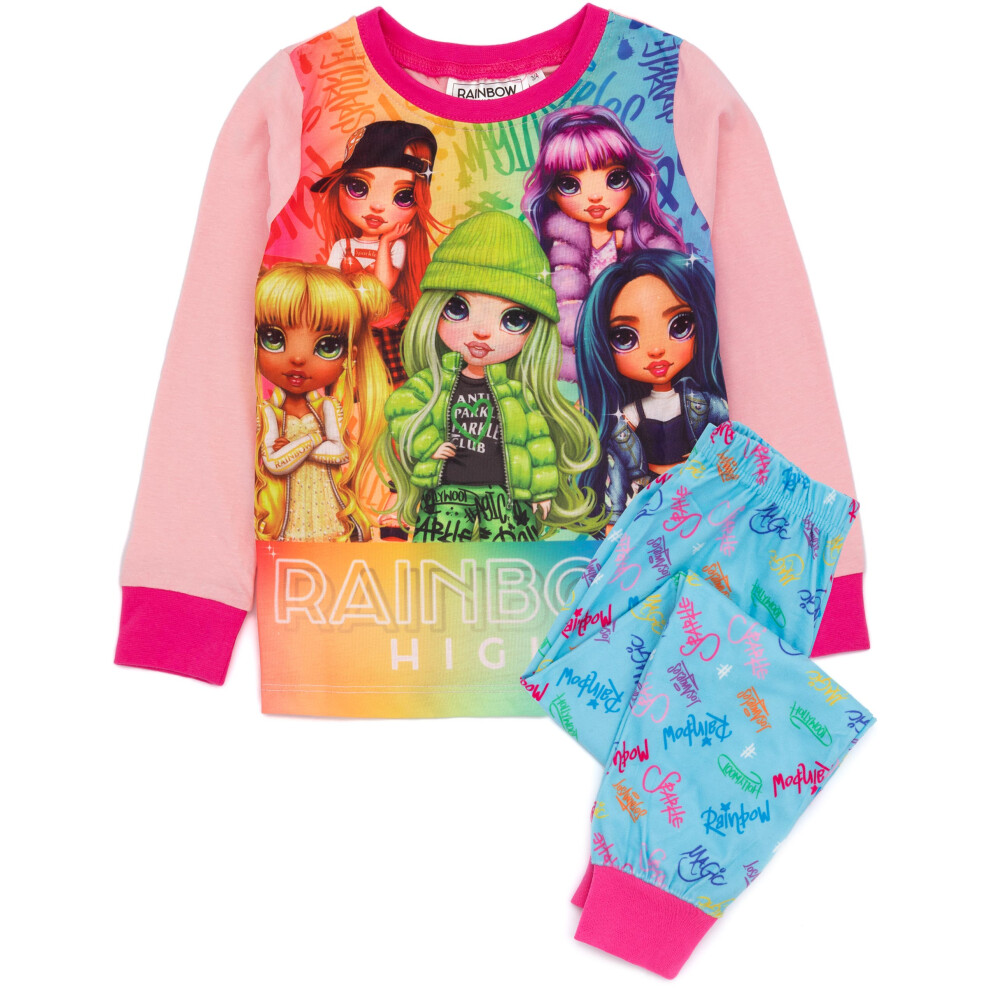 (5-6 Years) Rainbow High Long Sleeve Long Leg Pyjama Set (Girls Pink)