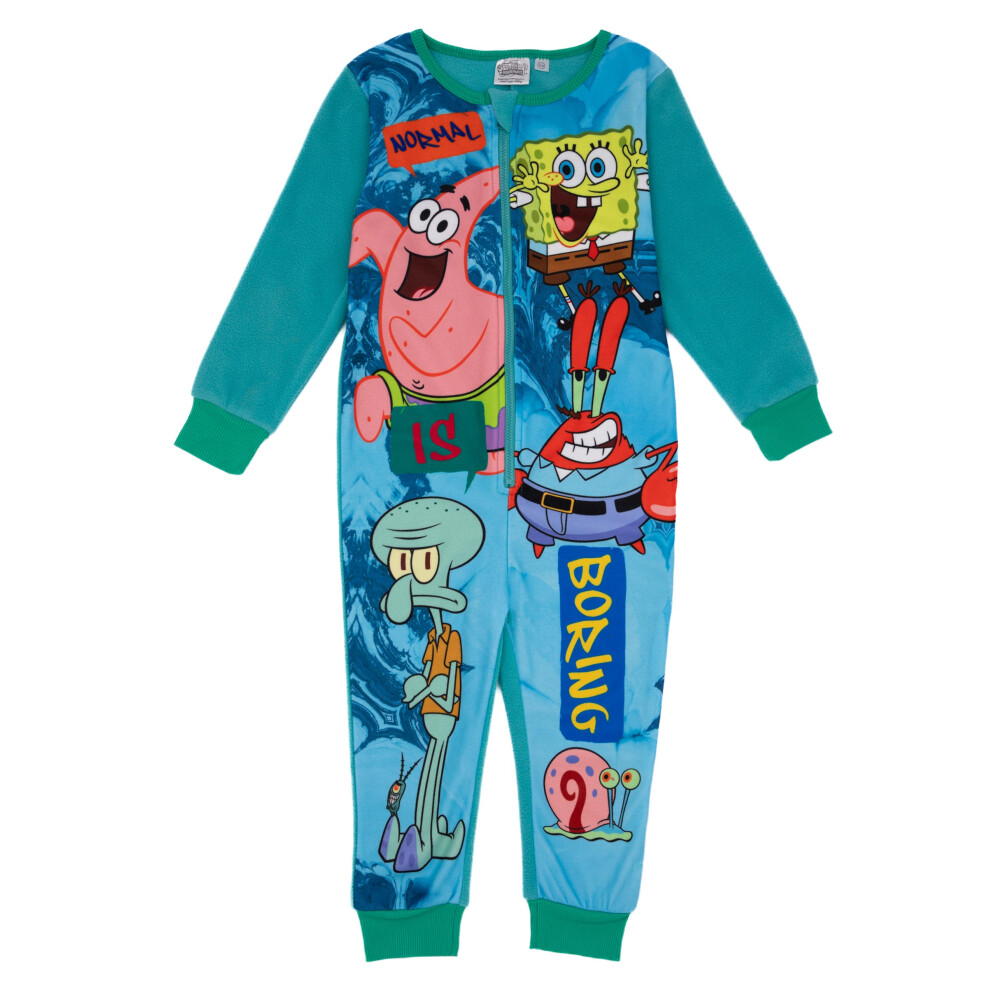 (9-10 Years) SpongeBob SquarePants Onesie (Boys Blue)