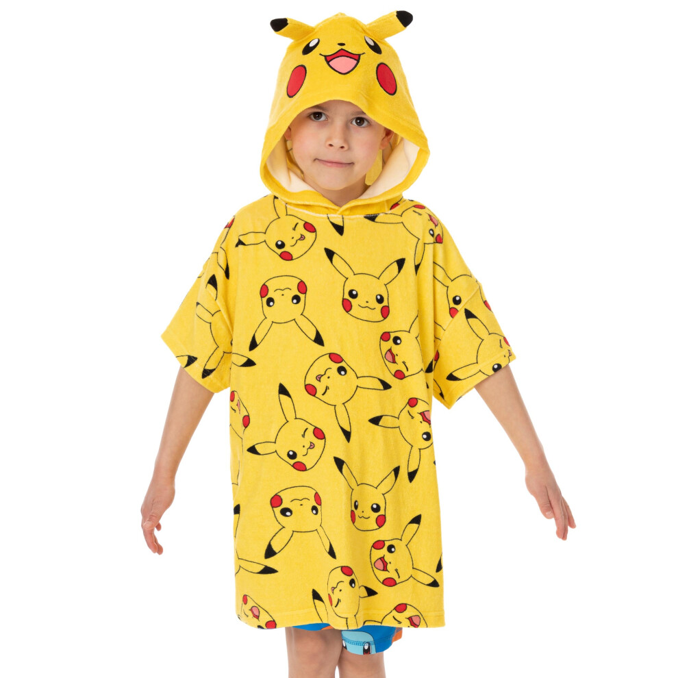 (7-10 Years) Pokemon Poncho Towel (Unisex Kids Yellow)