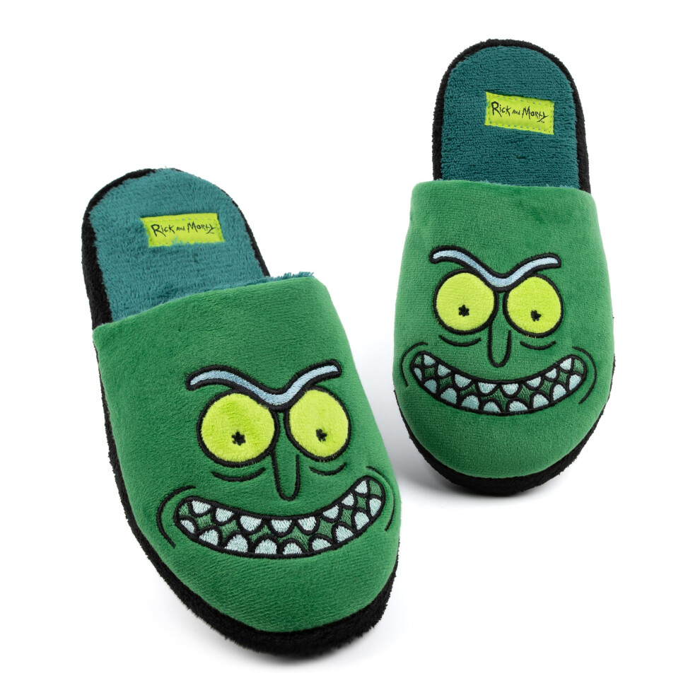 (9-10 UK) Rick And Morty Mule Slippers (Mens Green)