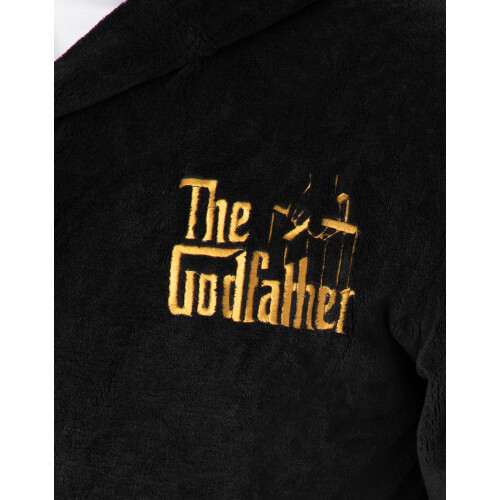 (Medium) The Godfather Hooded Bathrobe (Mens Black) 2