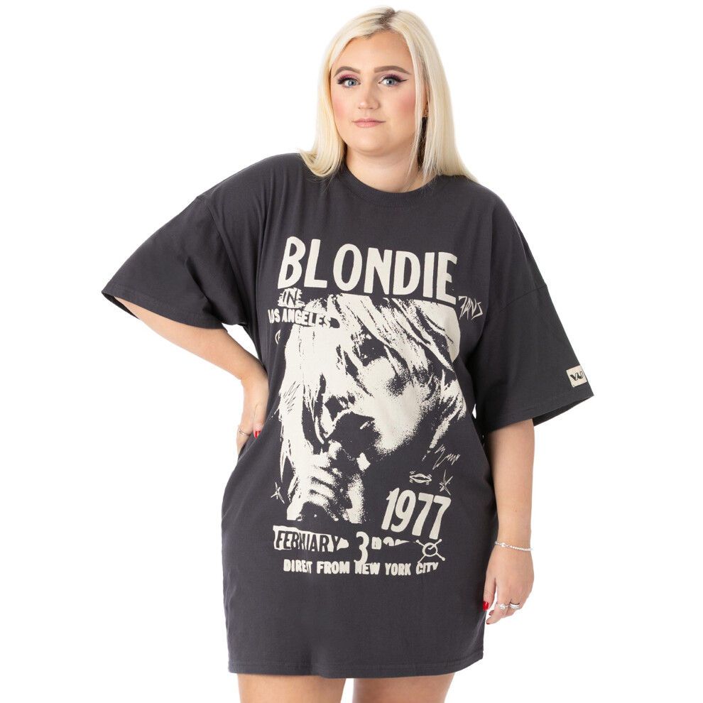 (Large) Blondie Oversized Short Sleeved T-Shirt (Womens Grey)