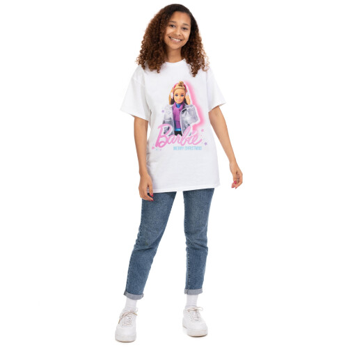 Barbie (Medium) Barbie Short Sleeved T-Shirt (Womens White) 1