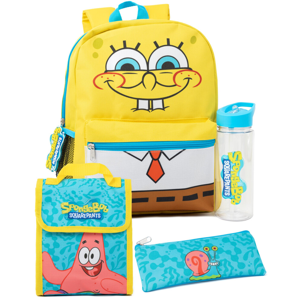 SpongeBob SquarePants 4 Piece Backpack Set (Unisex Kids Multicoloured)