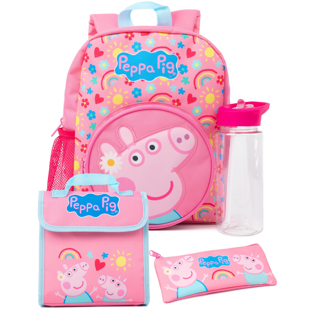 Peppa Pig 4 Piece Backpack Set (Girls Pink)