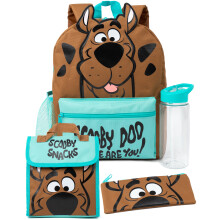 Scooby Doo 4 Piece Backpack Set (Unisex Kids Brown)