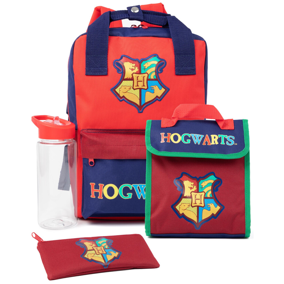 Harry Potter 4 Piece Backpack Set (Unisex Kids Red)