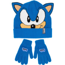Sonic the Hedgehog Beanie and Gloves Set (Boys Blue)