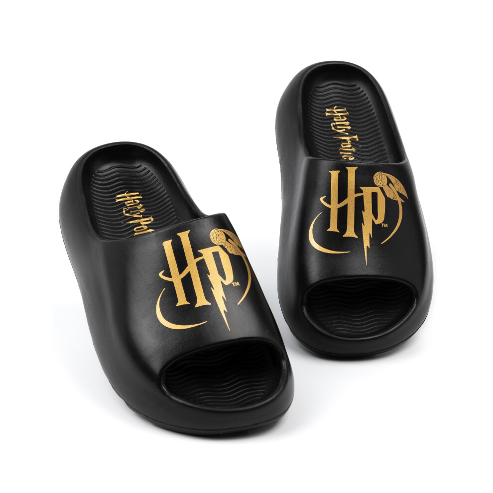 (4 UK) Harry Potter Sliders (Girls Black)