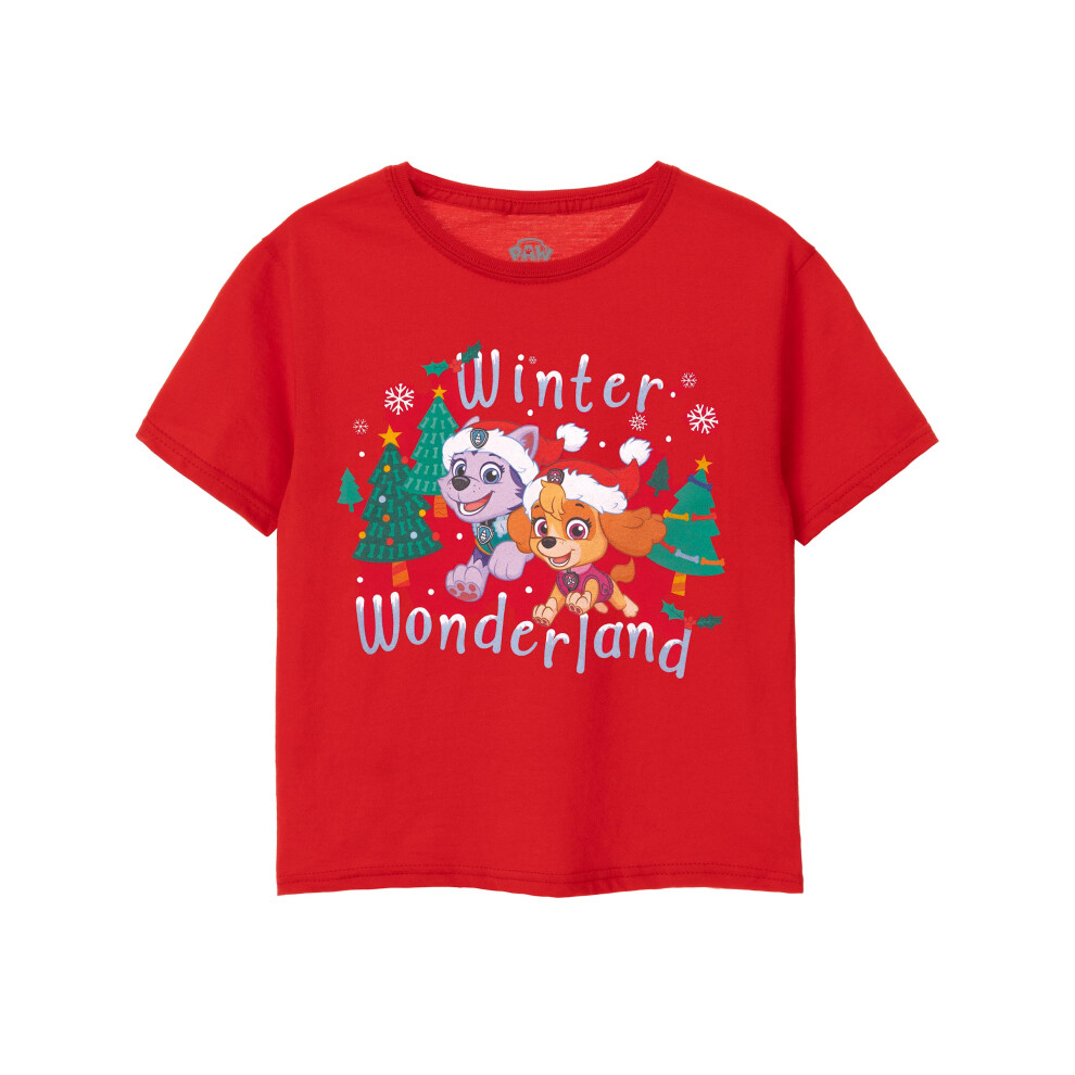 (3-4 Years) Paw Patrol Short Sleeved T-Shirt (Girls Red)