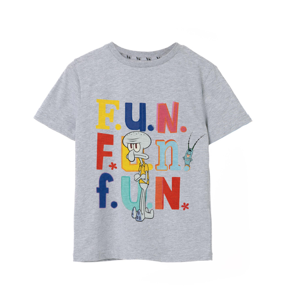 (3-4 Years) SpongeBob SquarePants Short Sleeved T-Shirt (Boys Grey)