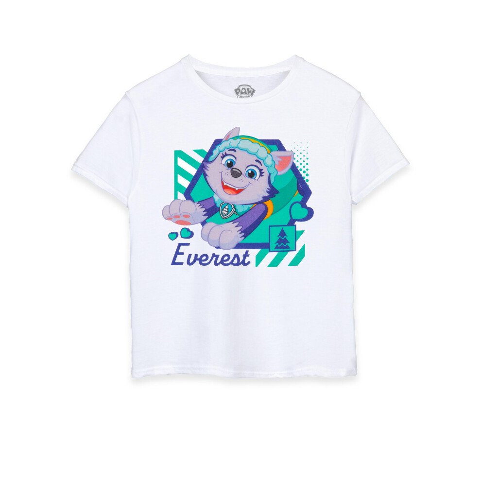 (3-4 Years) Paw Patrol Short Sleeved T-Shirt (Girls White)